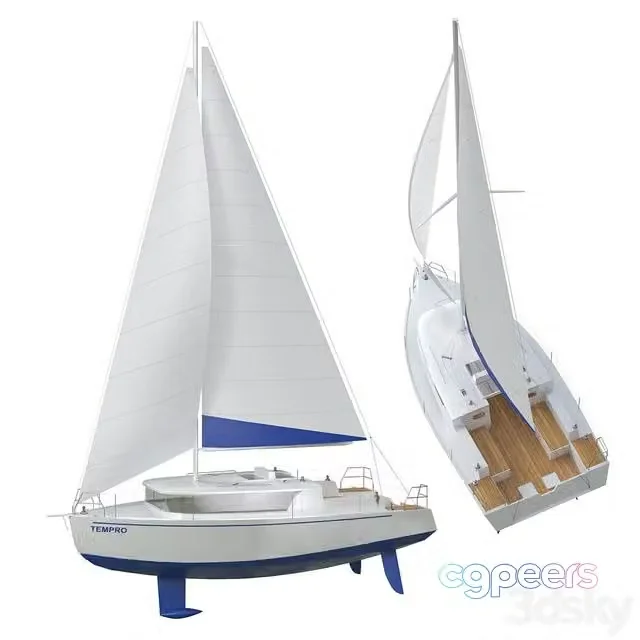 3ds Max Free – White sailing yacht