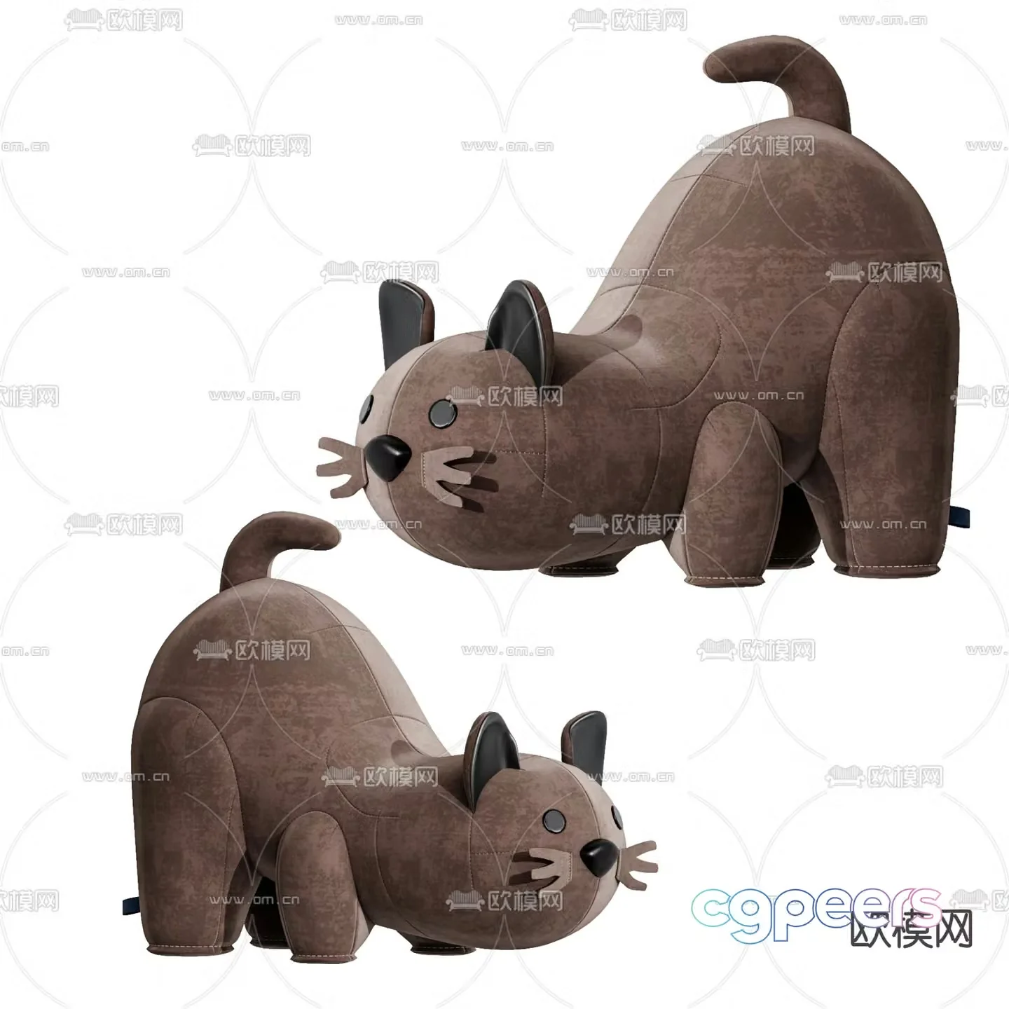 Modern fabric toy cat 3d model