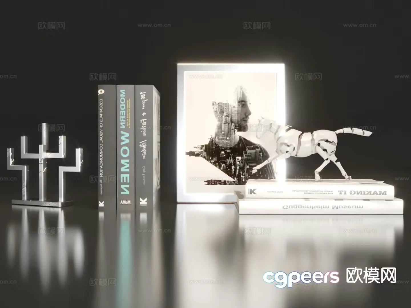 Ornaments books crafts 3d model