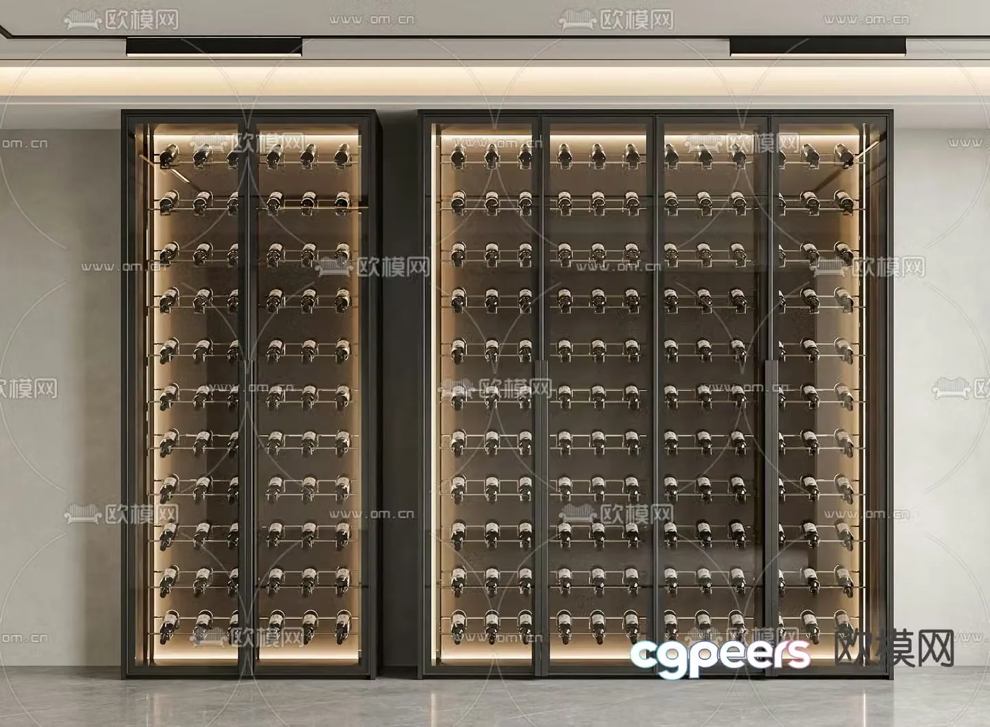 Glass wine cabinet red wine cabinet 3d model