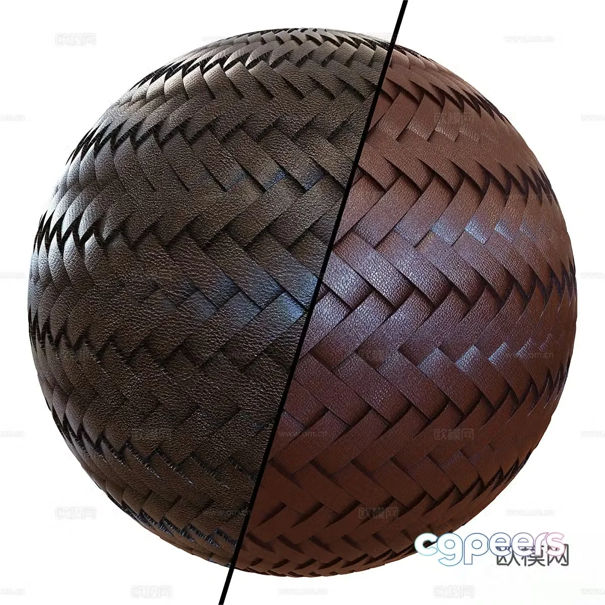 Foreign seamless leather braided leather leather braided material 3d model