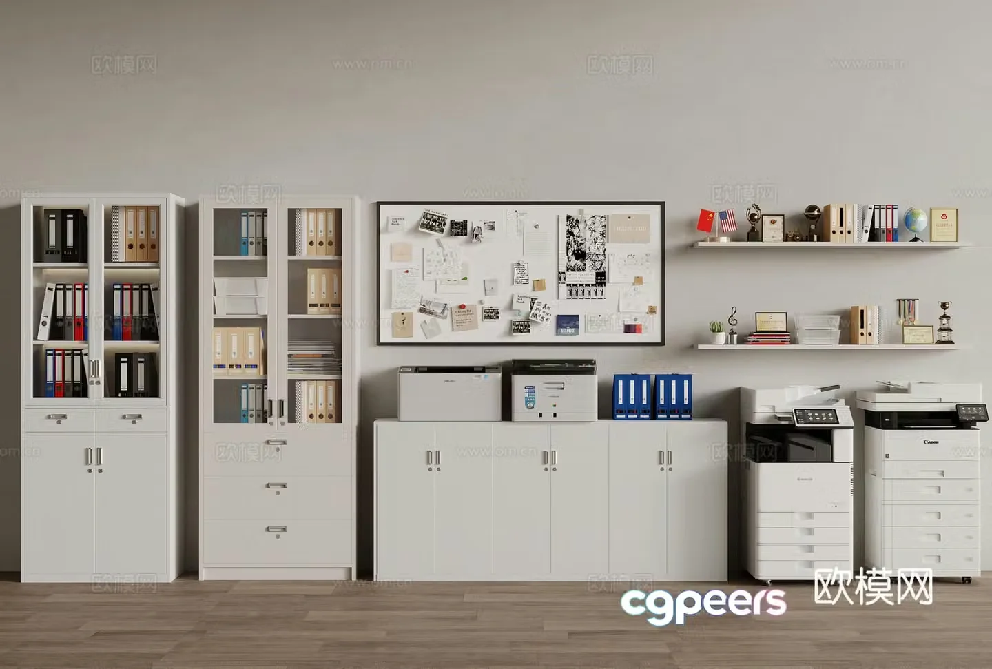 Modern printer File cabinet Office supplies 3D model