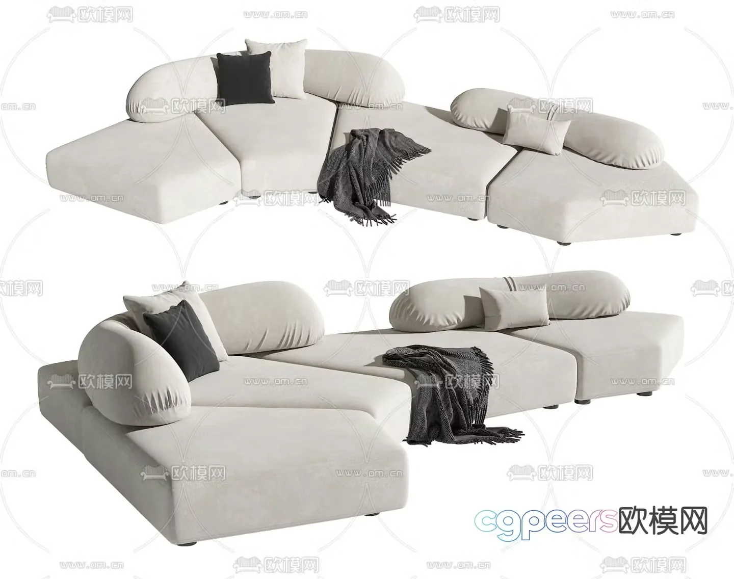 Edra rock sofa 3d model