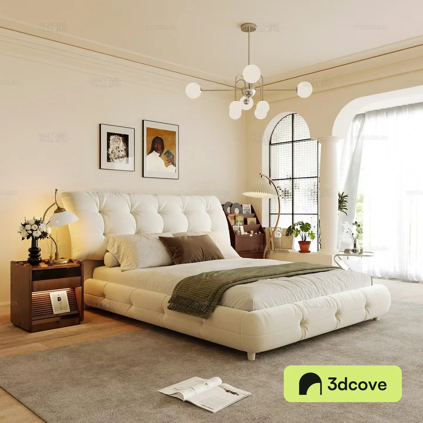 Wasabi Middle Ages Home Bedroom Wasabi Wind Bedroom Secondary Bedroom Master Bedroom Bathroom Window Bedroom 3D Model