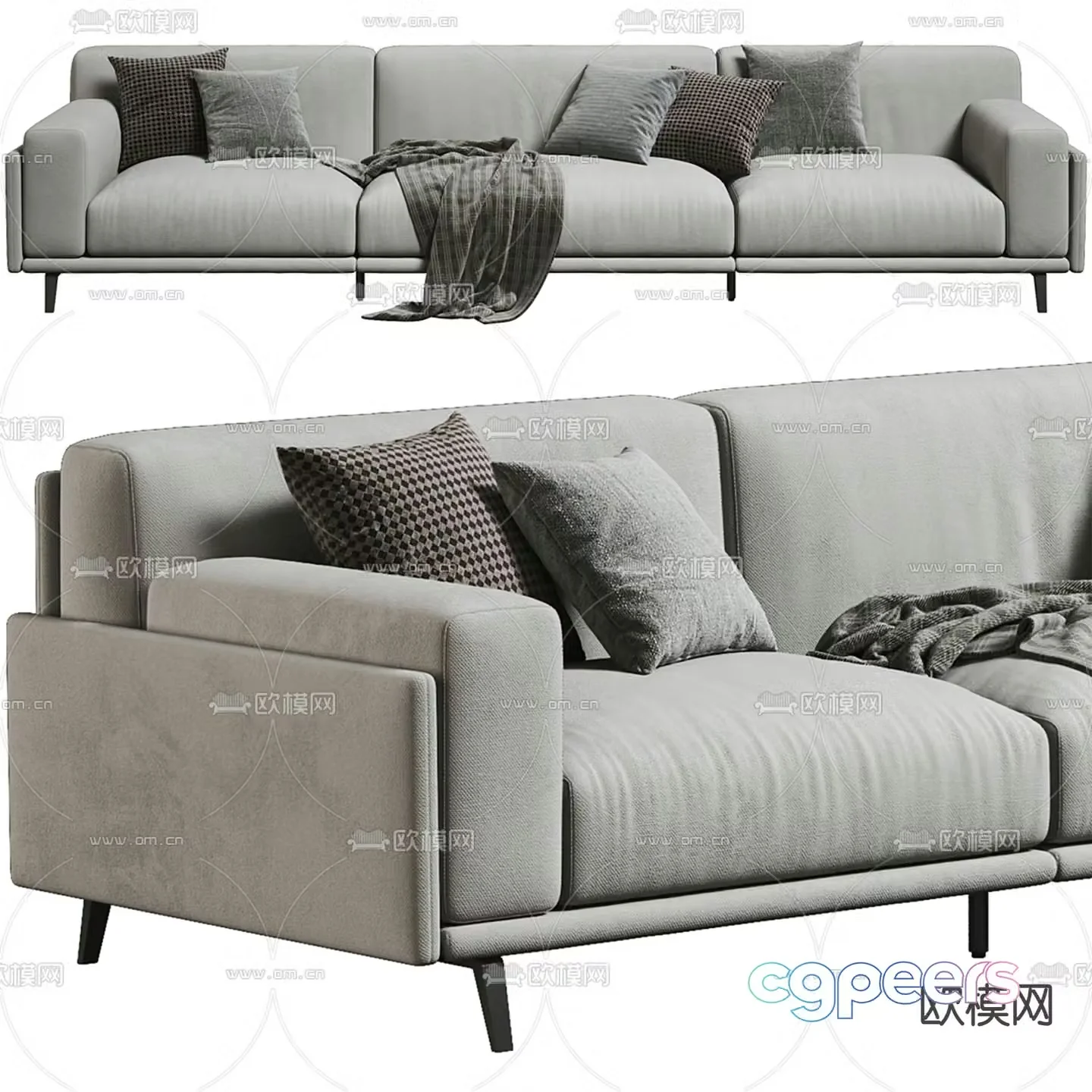 Italian three-seat sofa 3D model