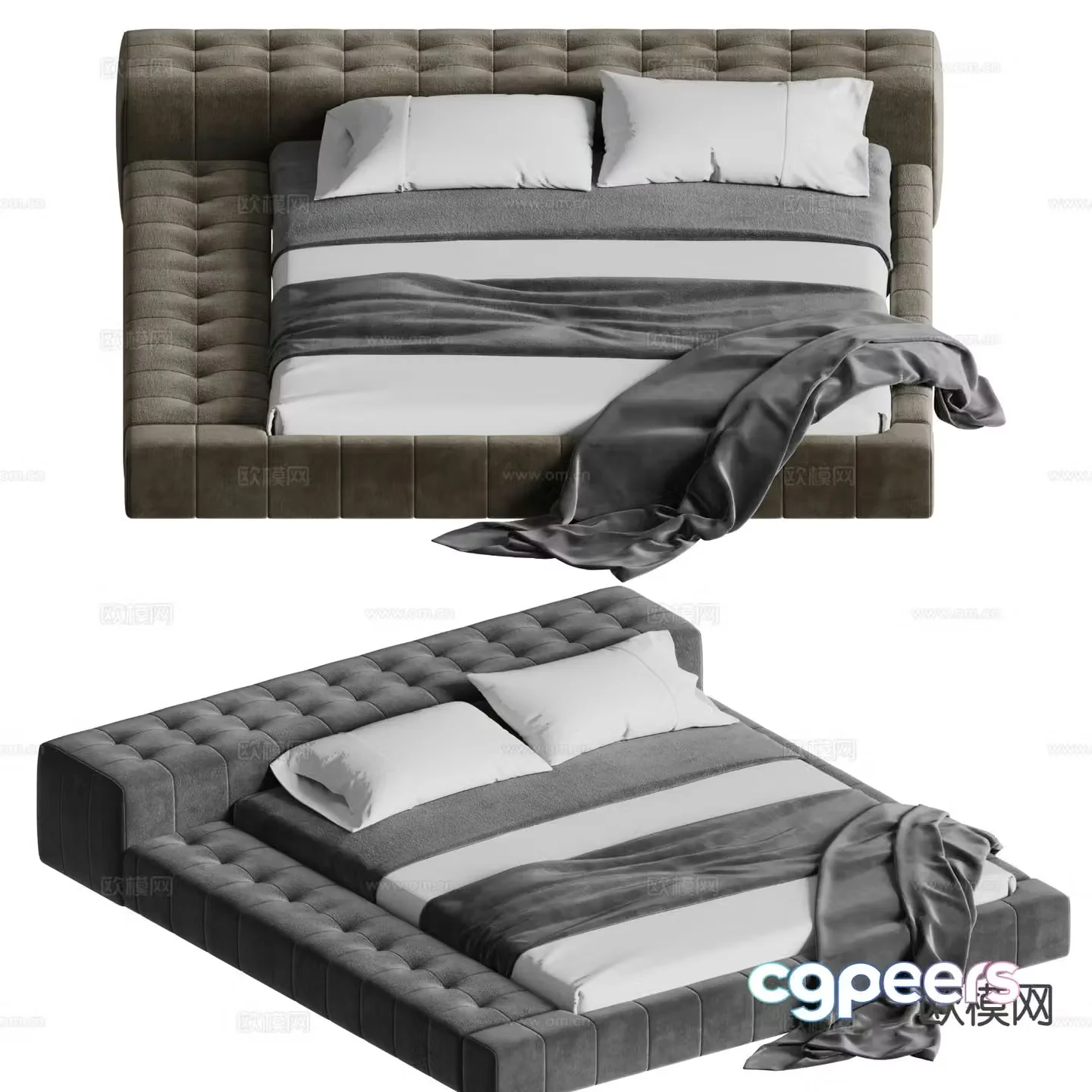 Vitra double bed 3d model