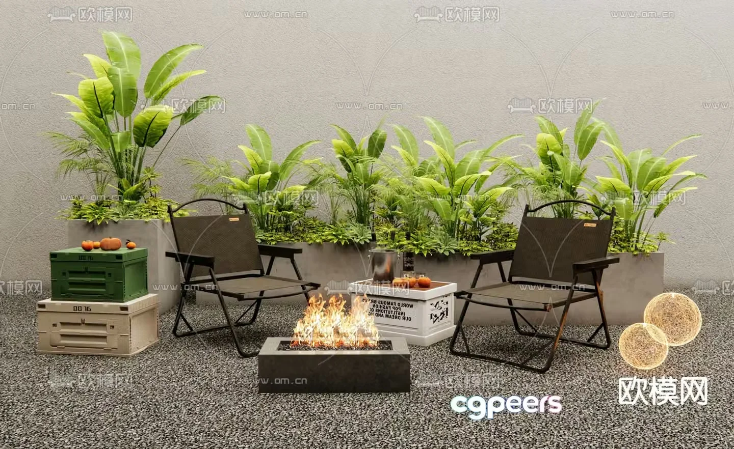 Outdoor chair folding chair 3d model