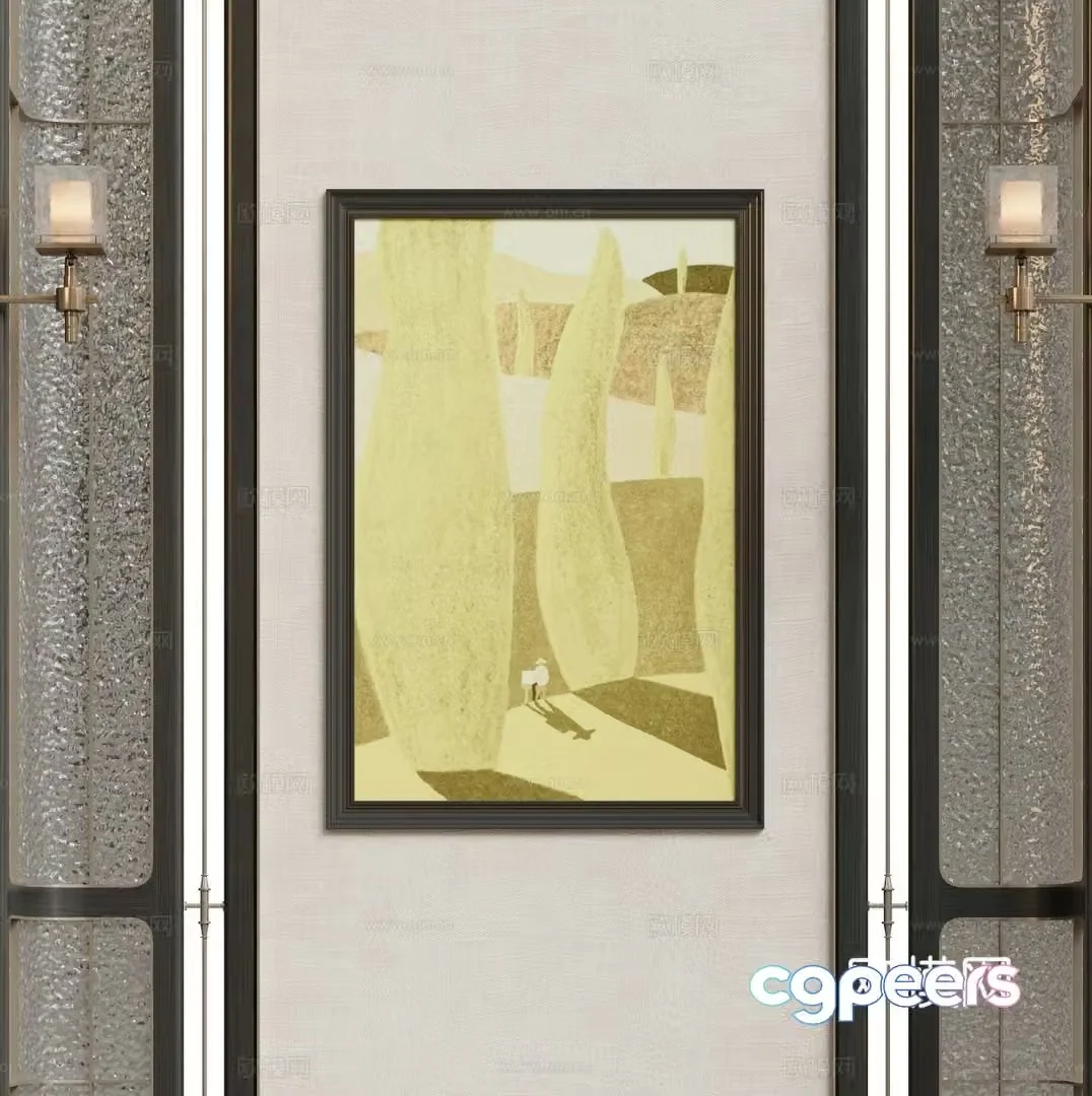 Modern decorative painting Art painting 3d model