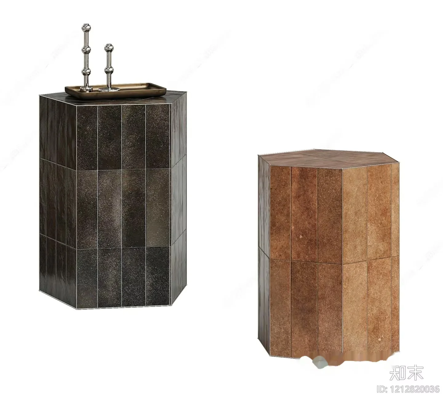 Modern Tile Pedestals 3D Model – 8900 – VRAY Render