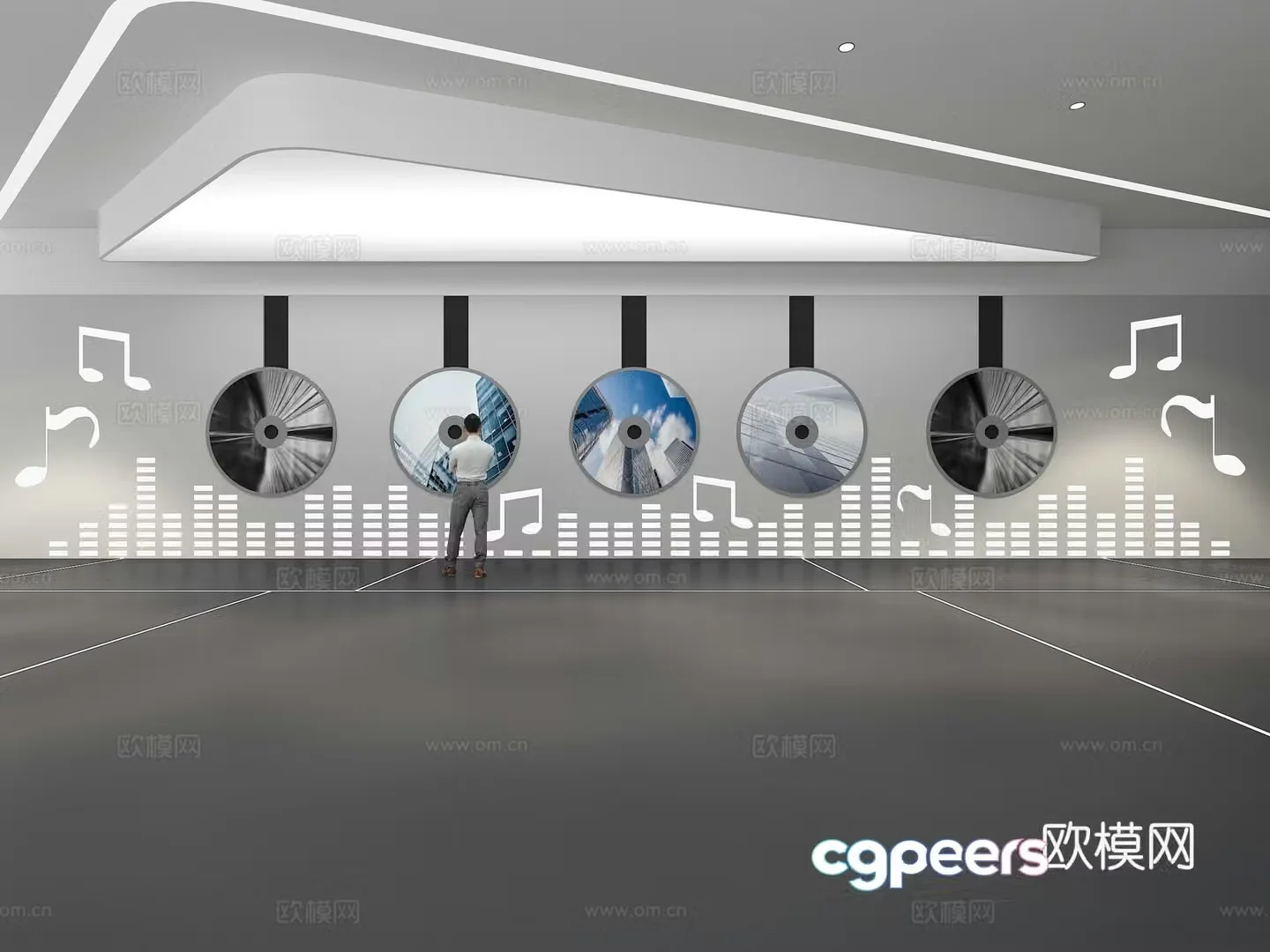 Cultural wall Music culture wall Display wall Classroom Exhibition hall Campus culture Corridor 3D model