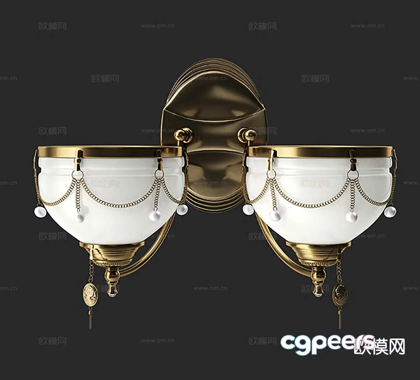 Jianou wall lamp double head wall lamp 3d model