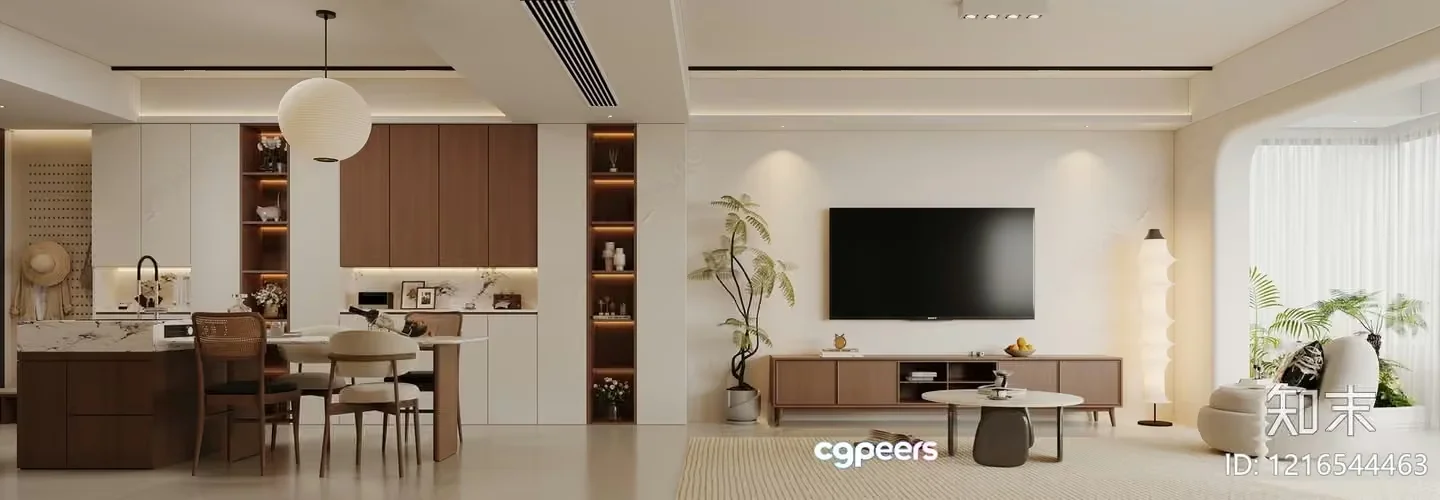 Modern Living Room 3D Model – 14790 – VRAY Render