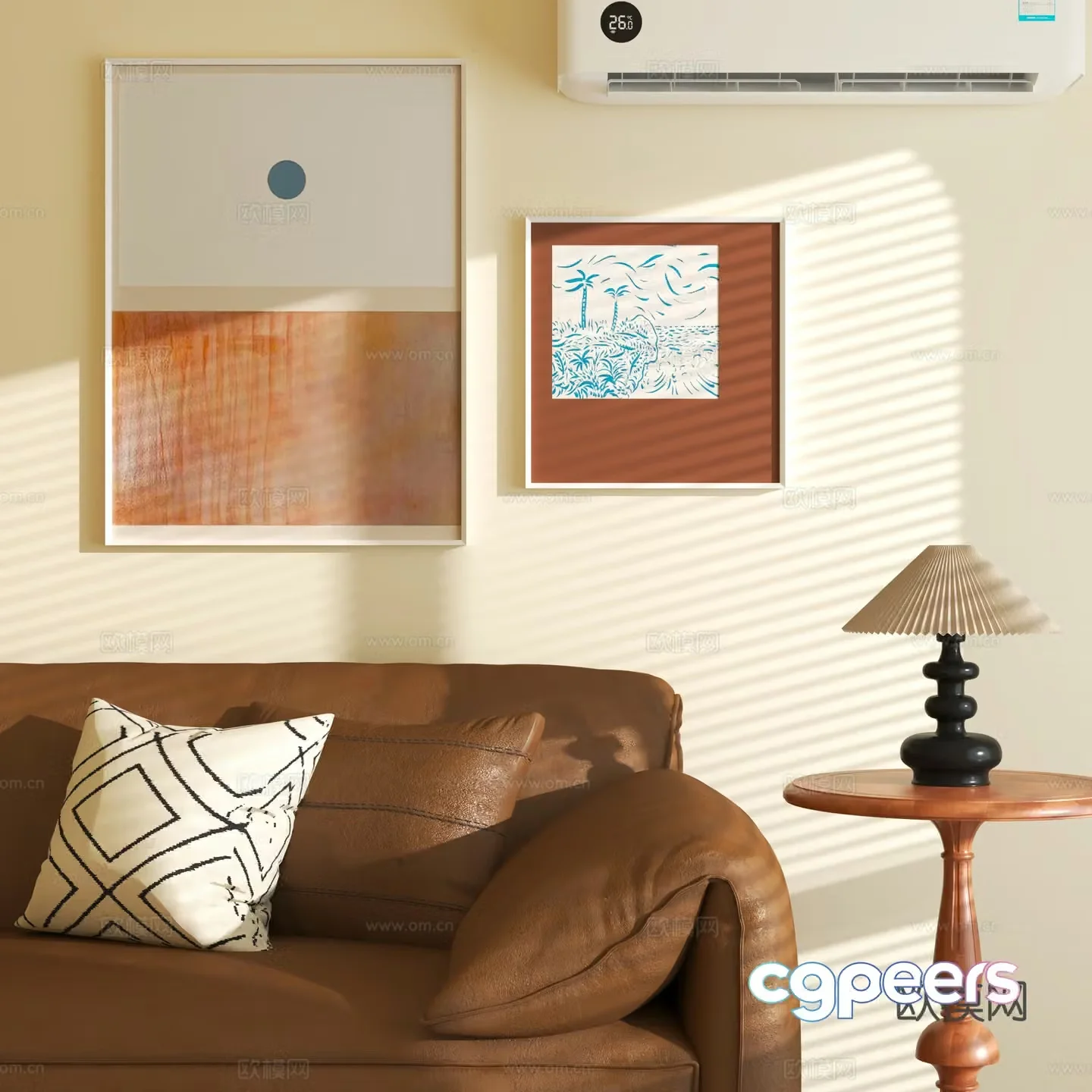 Modern landscape oil painting combination 3D model