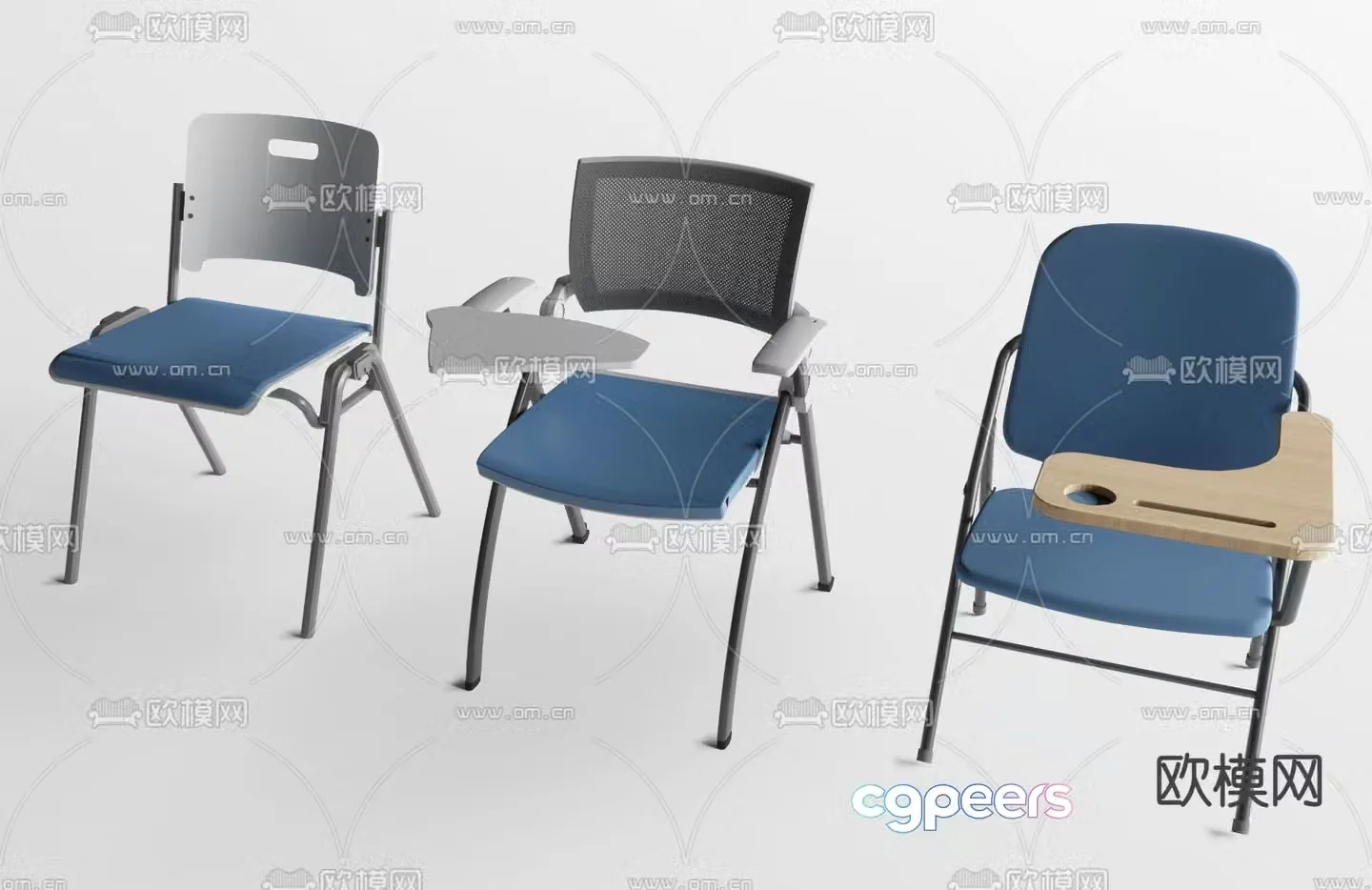Conference chair training chair 3d model