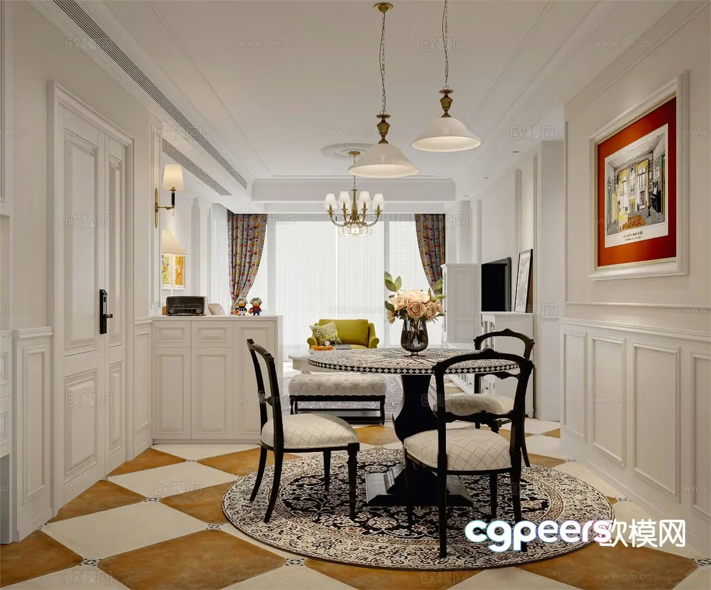 French restaurant 3d model