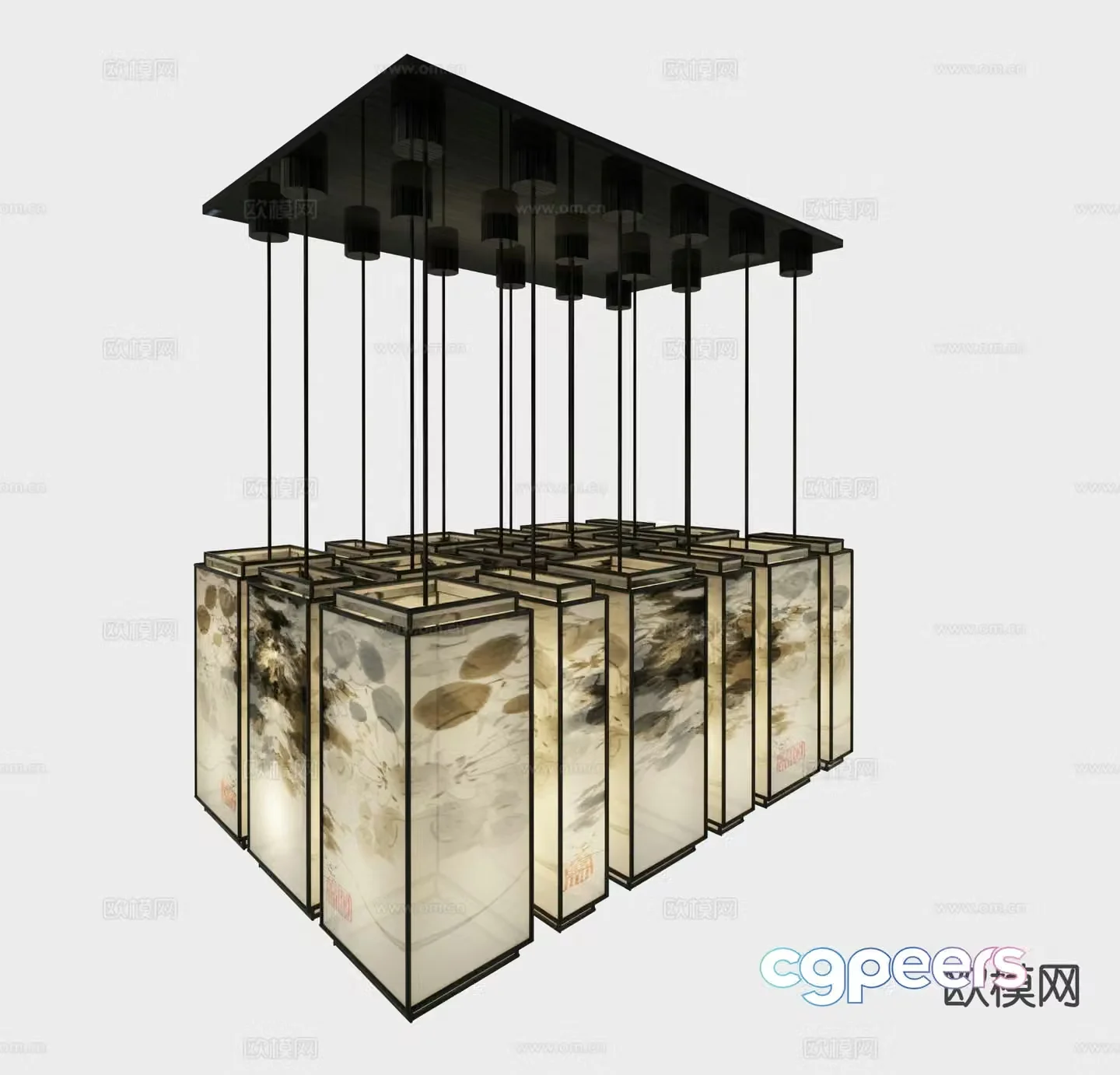 Chinese chandelier Zen chandelier 3d model