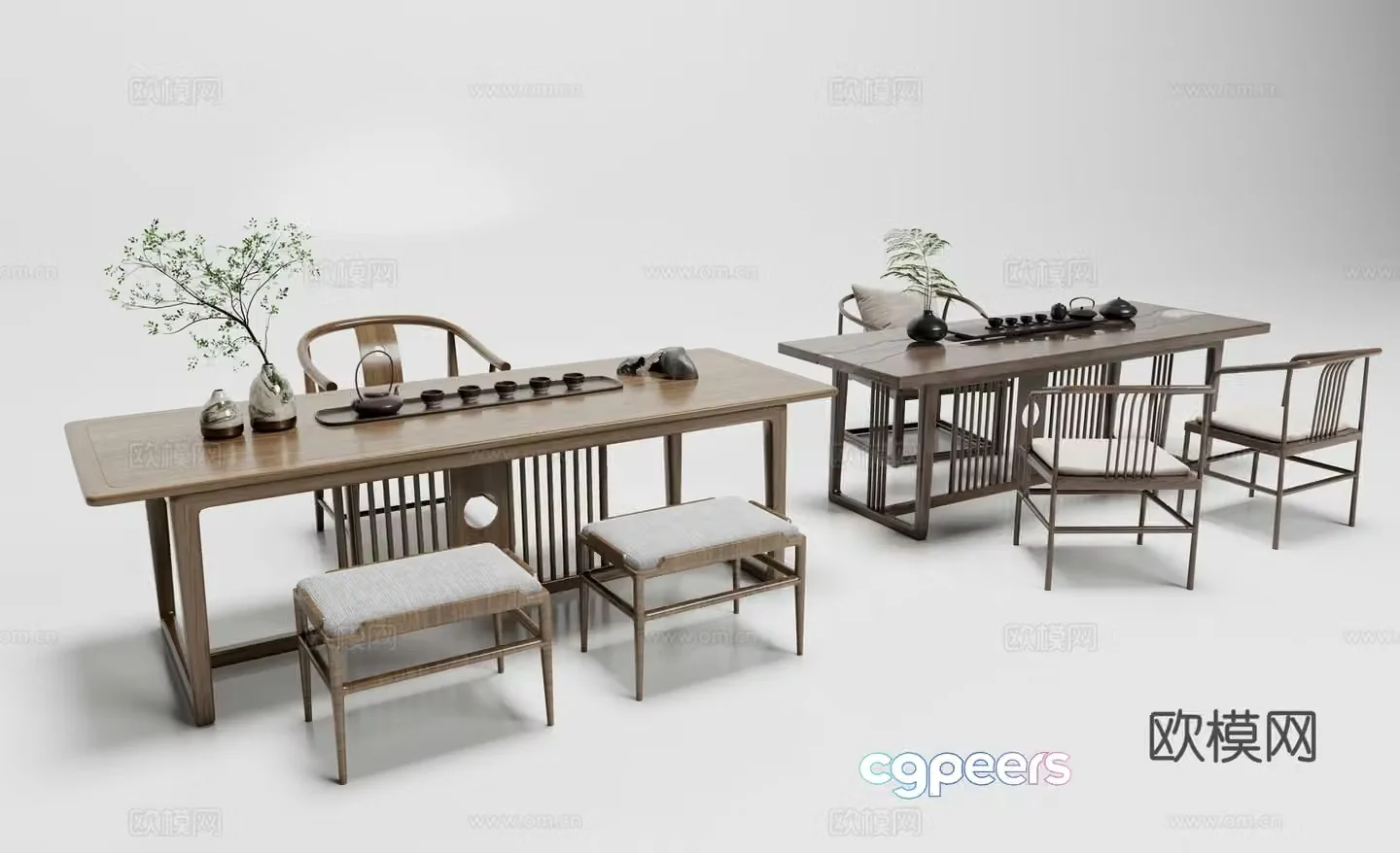 New Chinese tea table 3D model