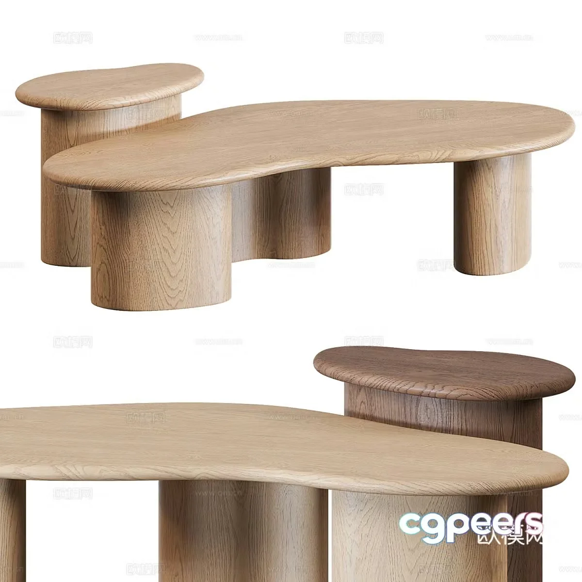 New Chinese style Wasabi solid wood coffee table 3D model