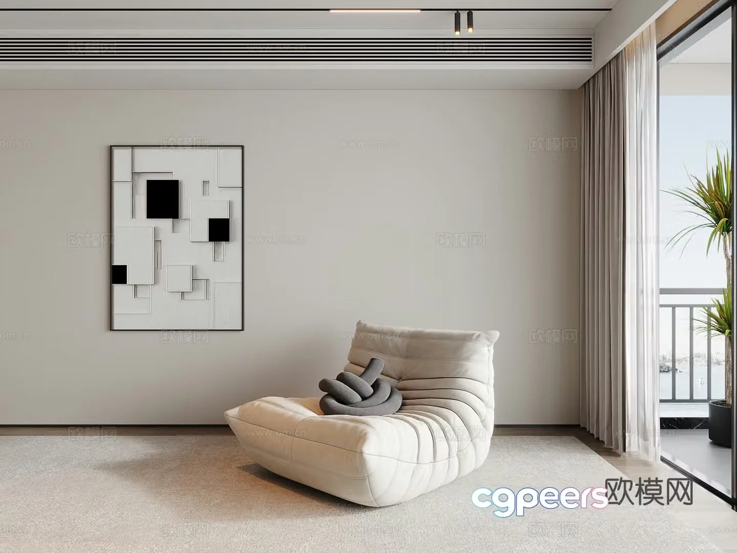 Modern lazy sofa 3d model