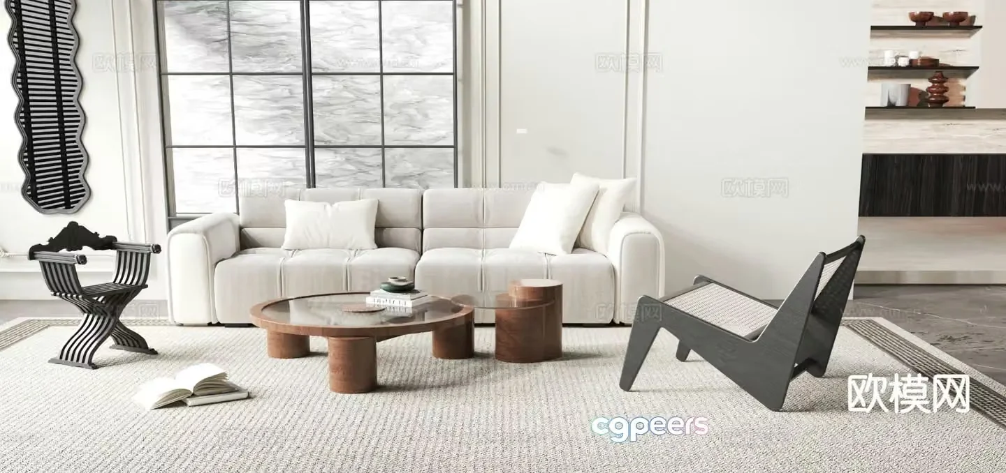 Modern sectional sofa 3d model