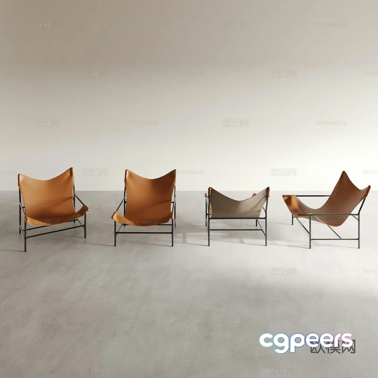 modern lounge chair recliner leather chair 3d model