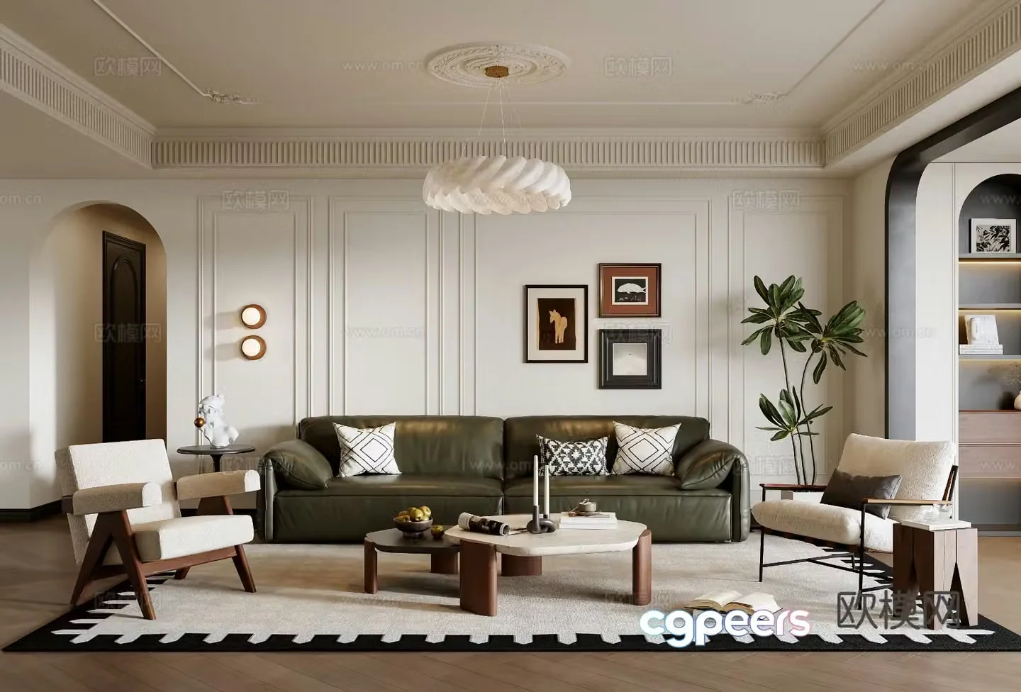 French living room 3d model