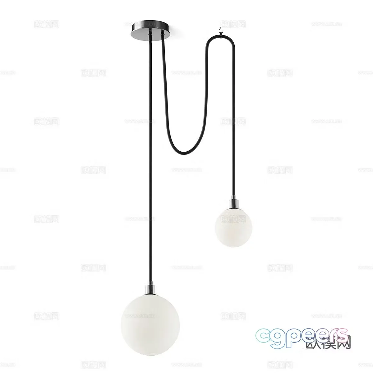 Italian minimalist decorative chandelier 3d model