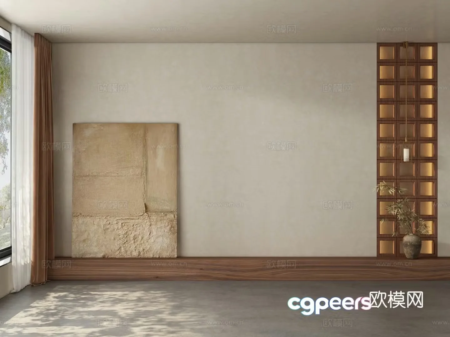 Modern medieval style restaurant tea room background wall 3d model