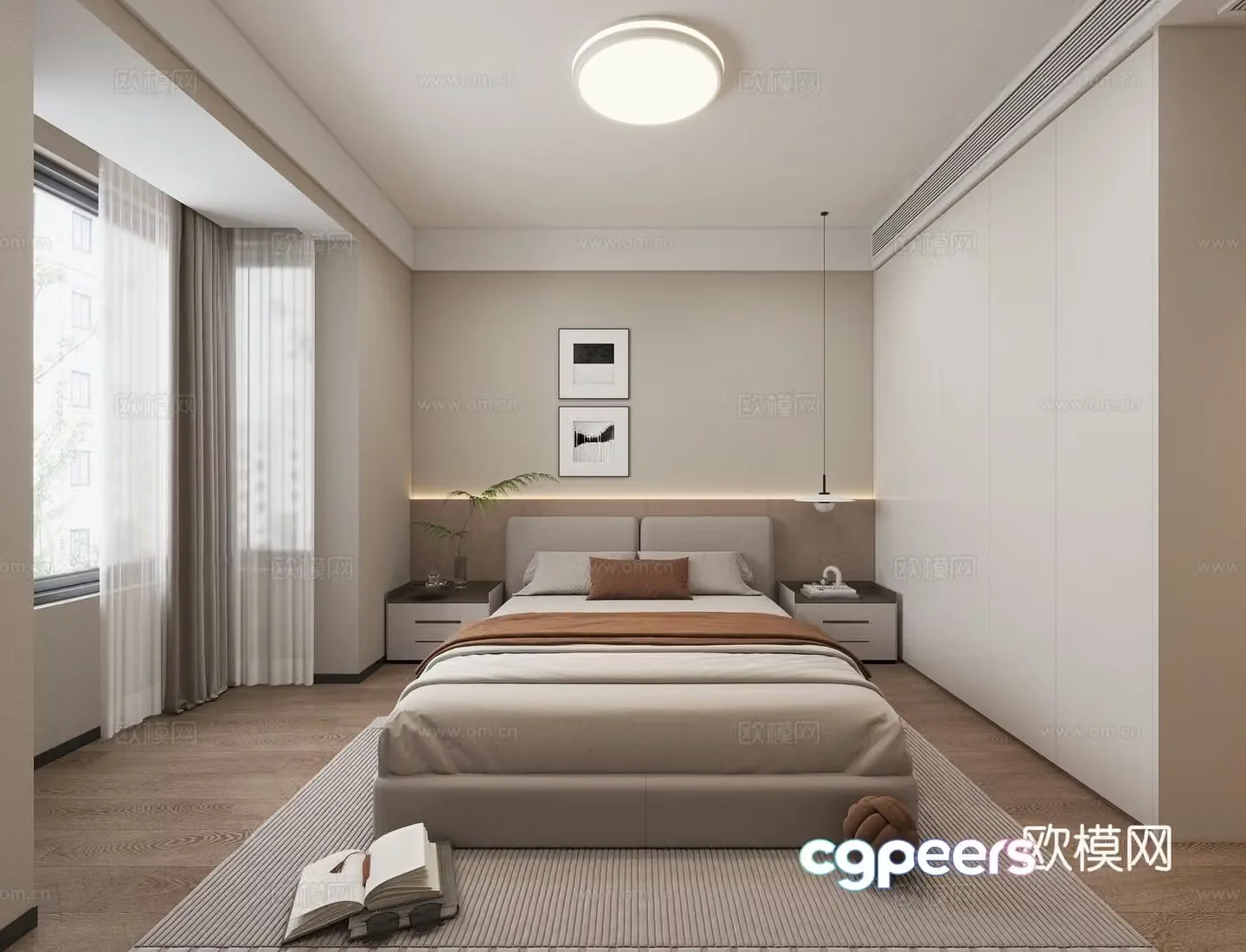 Modern bedroom master bedroom 3d model
