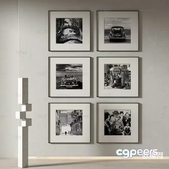 Black And White Photographs 3D Model – 6452 – VRAY Render