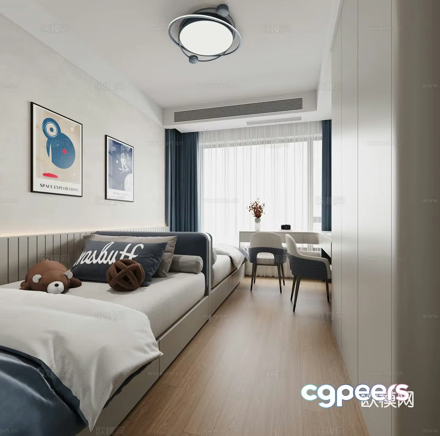 Modern bedroom Double bed bedroom 3d model