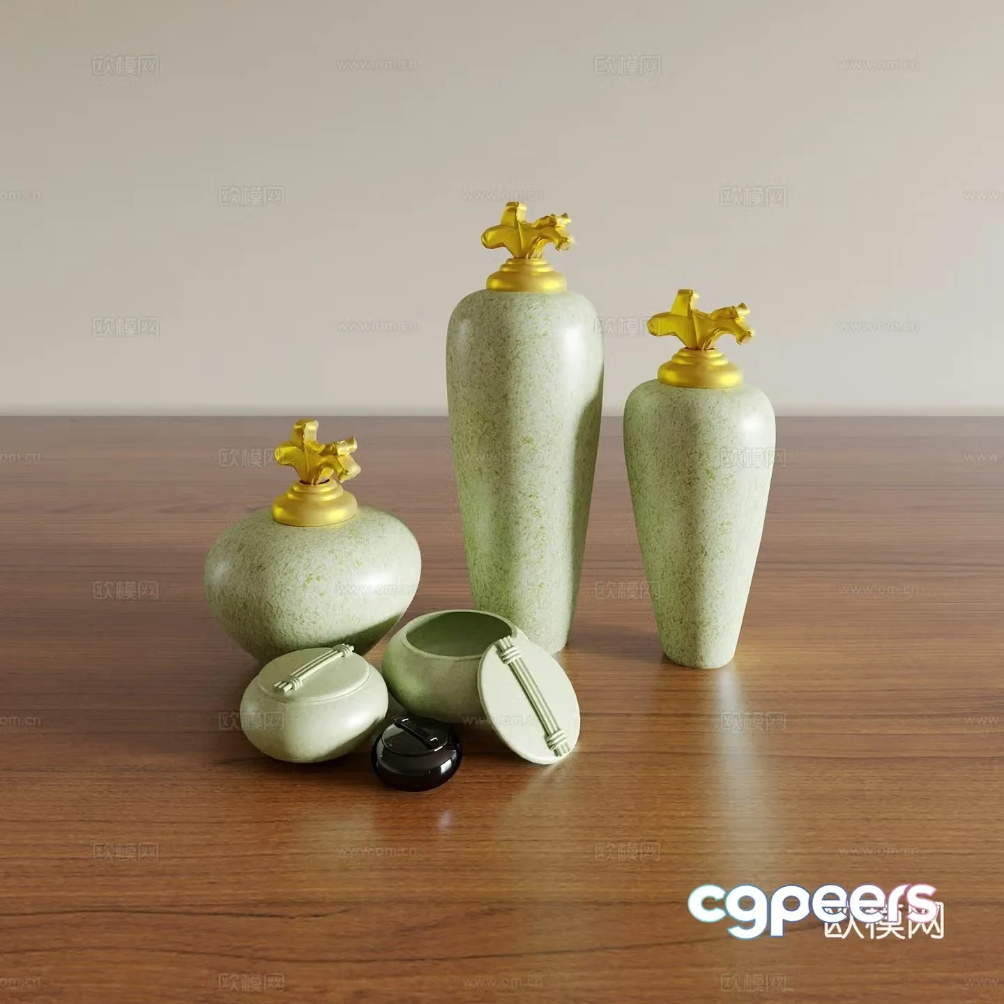 Jewelry ornaments Bottle and jar 3D model