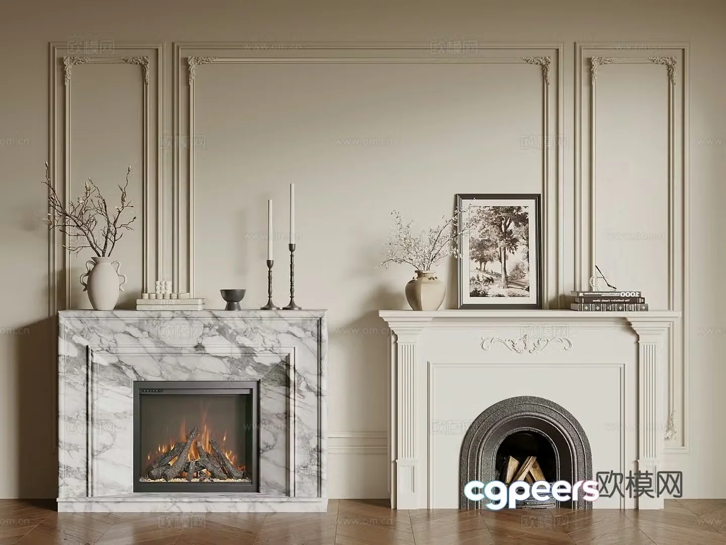 French fireplace stove 3d model