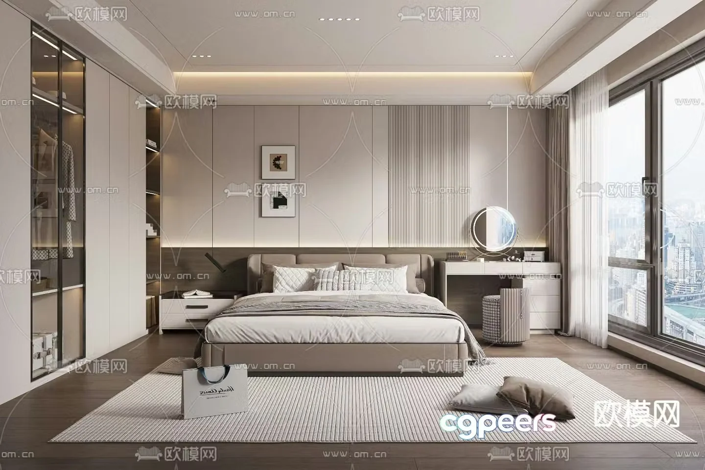 Modern bedroom master bedroom 3d model