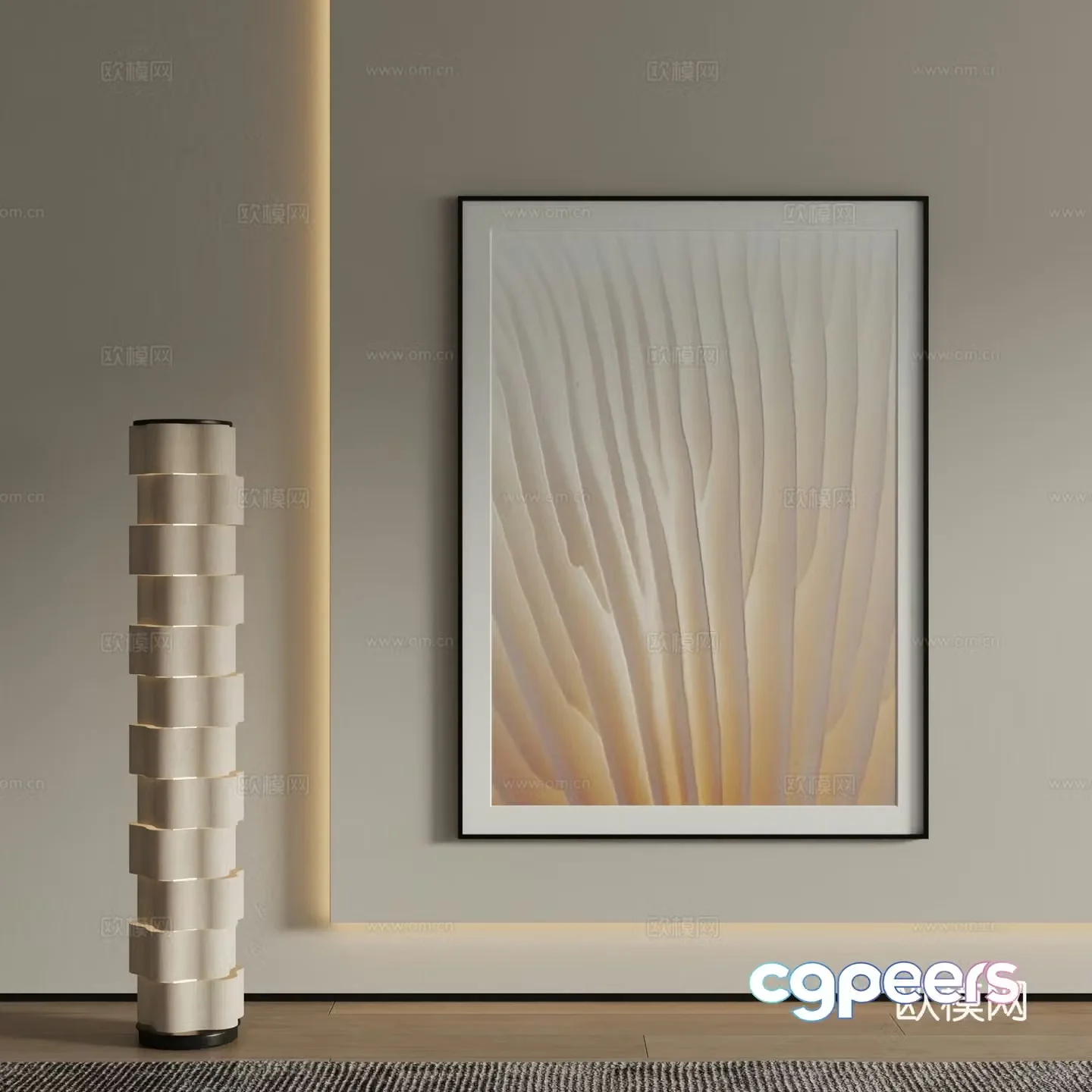 Modern Art Painting Decorative Painting 3D Model