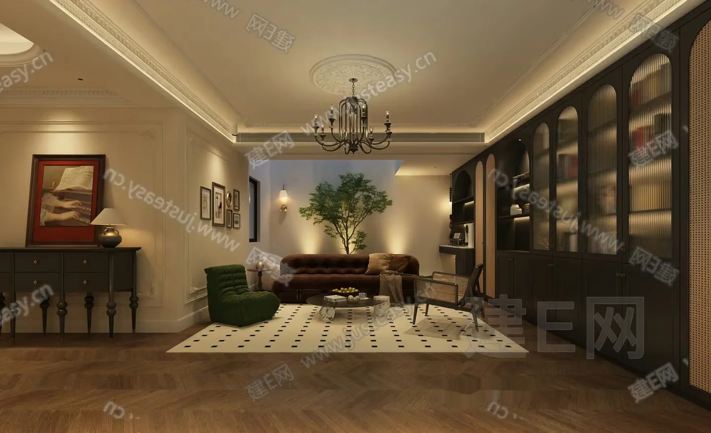 Modern Living Room 3D Model – 20985 – VRAY Render