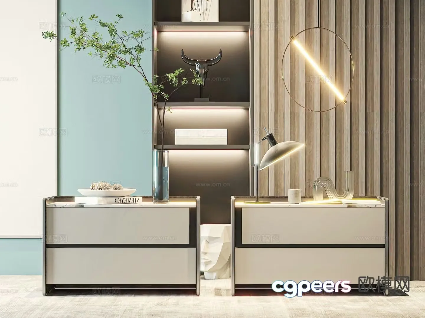 Modern bedside table 3d model