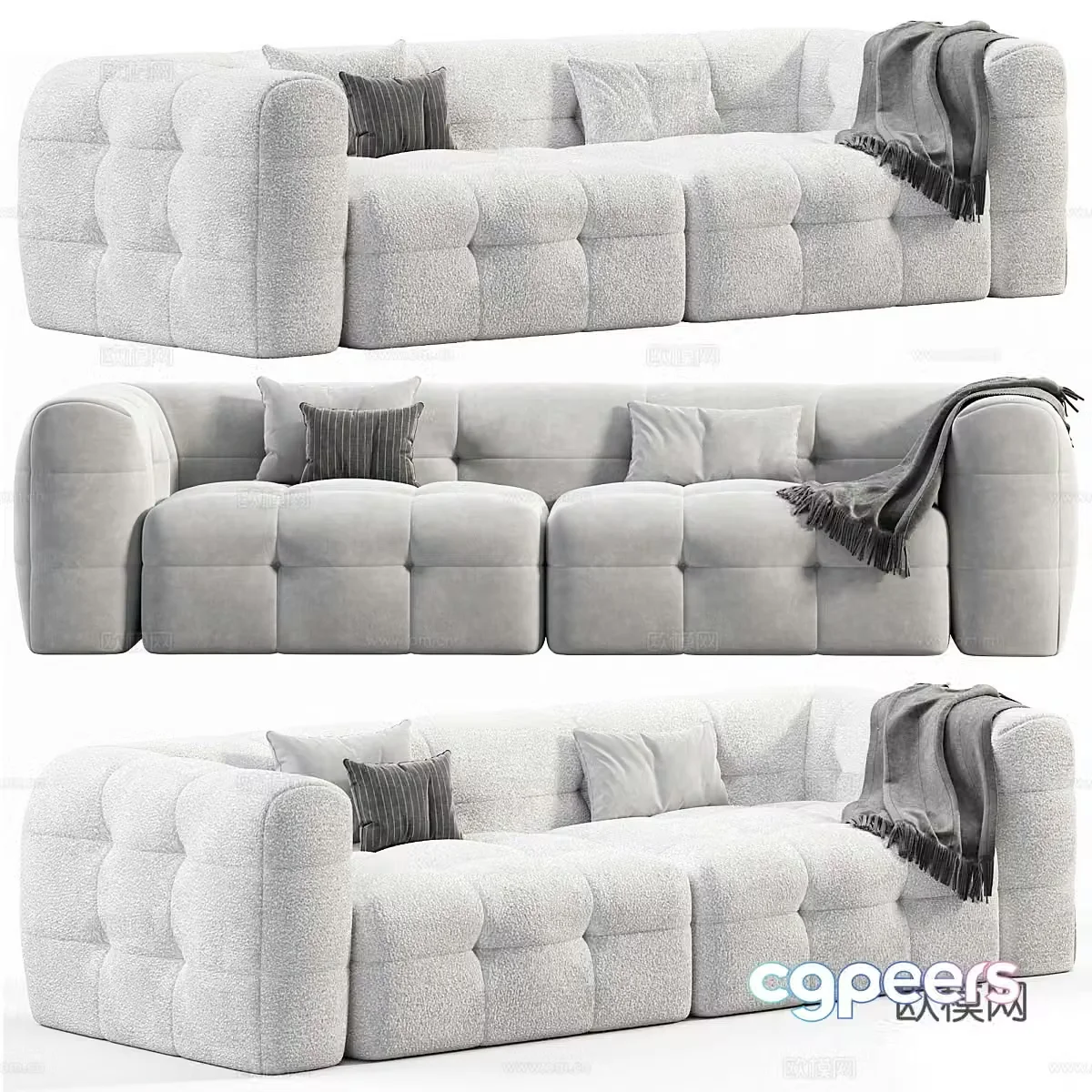 Modern Italian Brage casual sofa 3d model