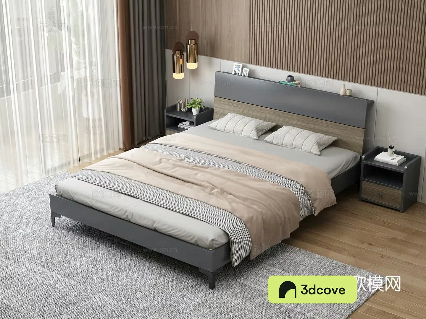 Light luxury double bed