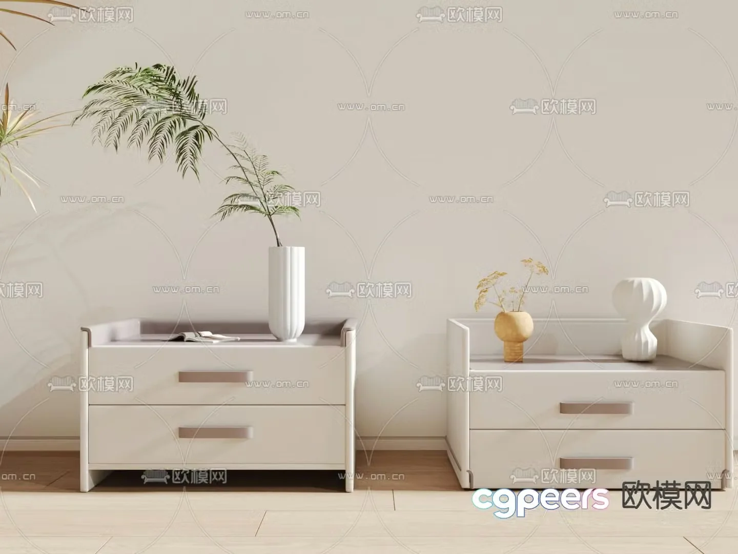 Modern bedside table 3d model