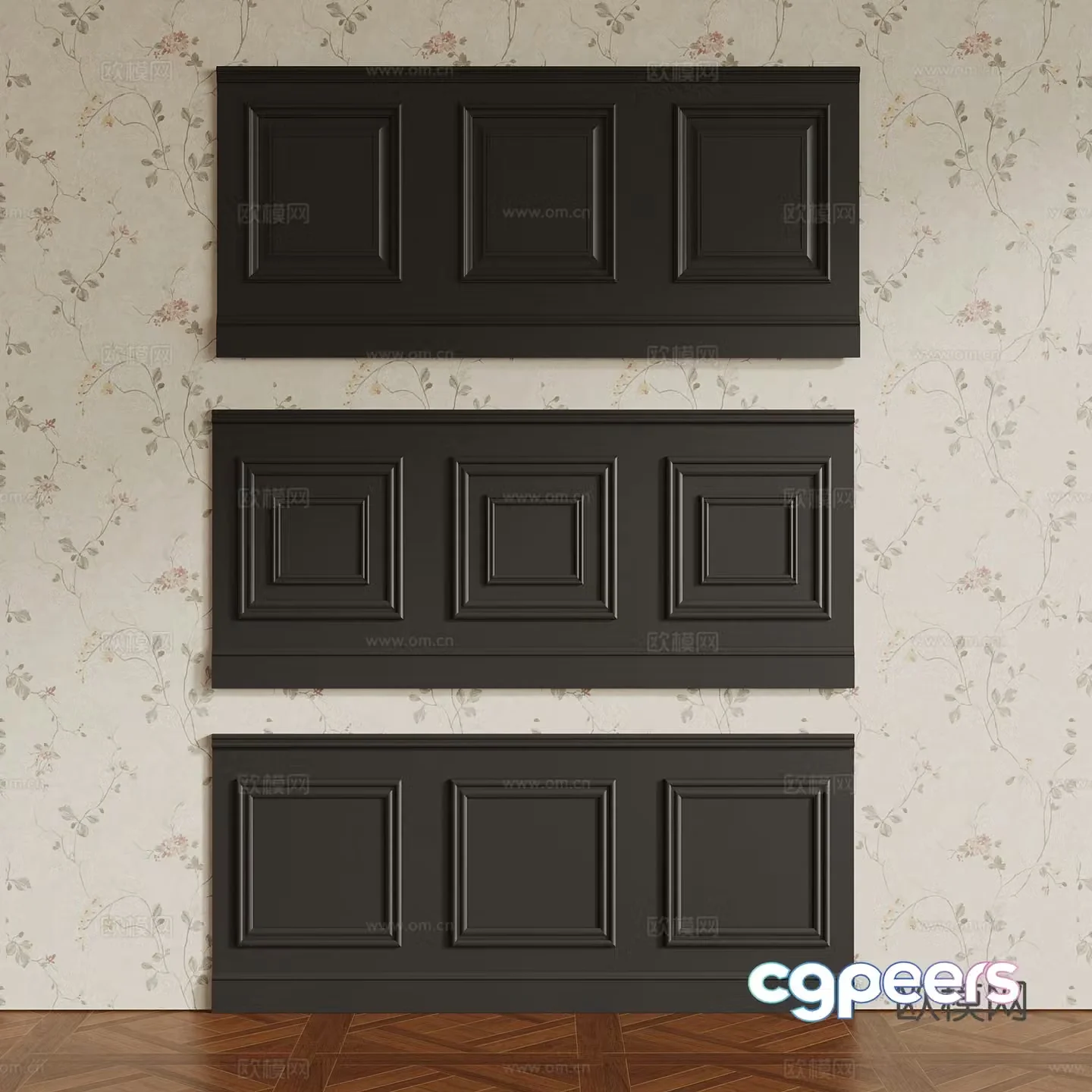 French wall panel French wall skirt 3D model
