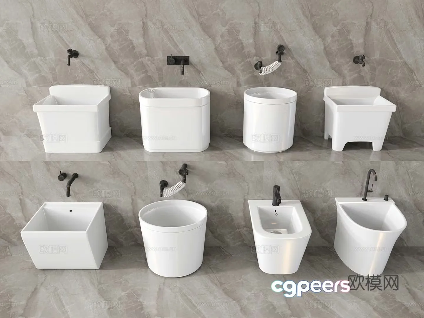 Ceramic mop pool mop pool mop pool 3d model