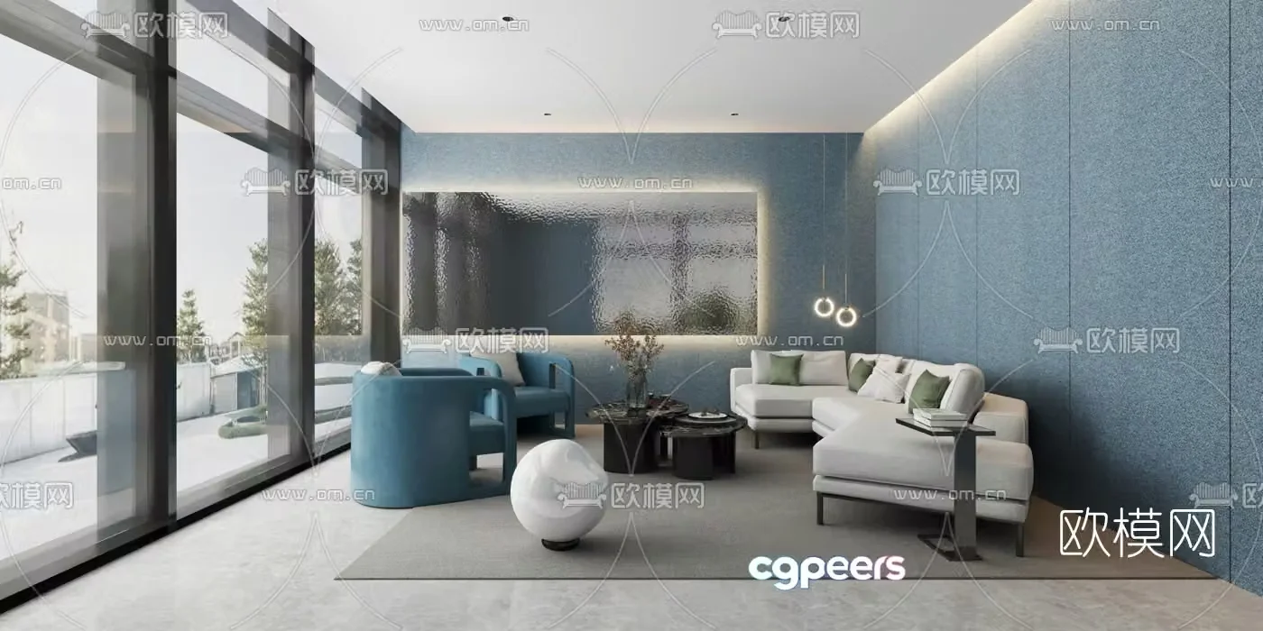 Modern hotel VIP reception room 3d model