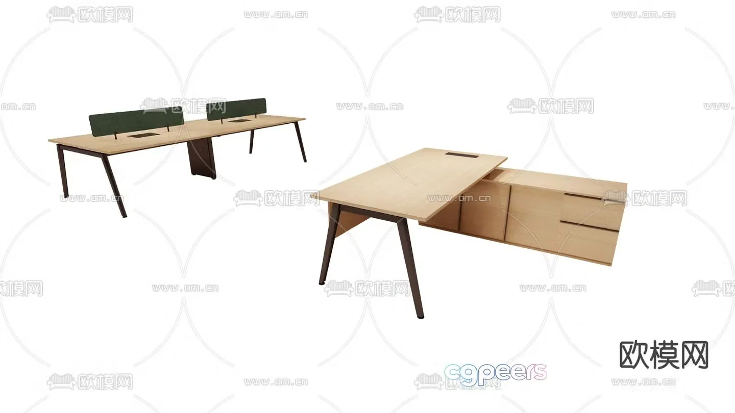 Card space desk desk desk 3d model