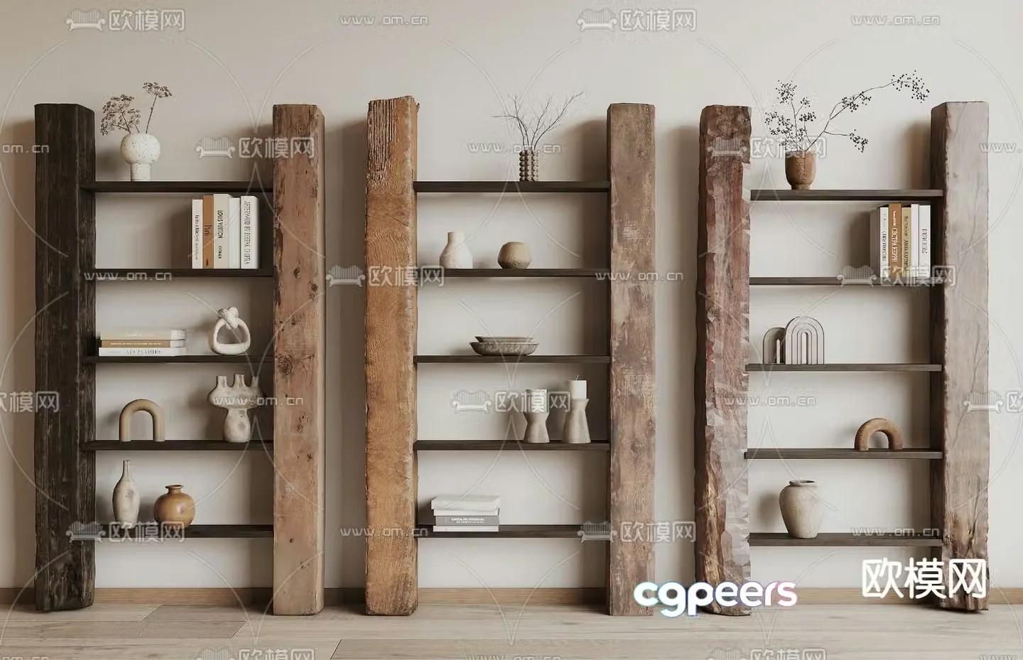 Wabi Sai Shelf Decorative Shelf Bookshelf 3D Model