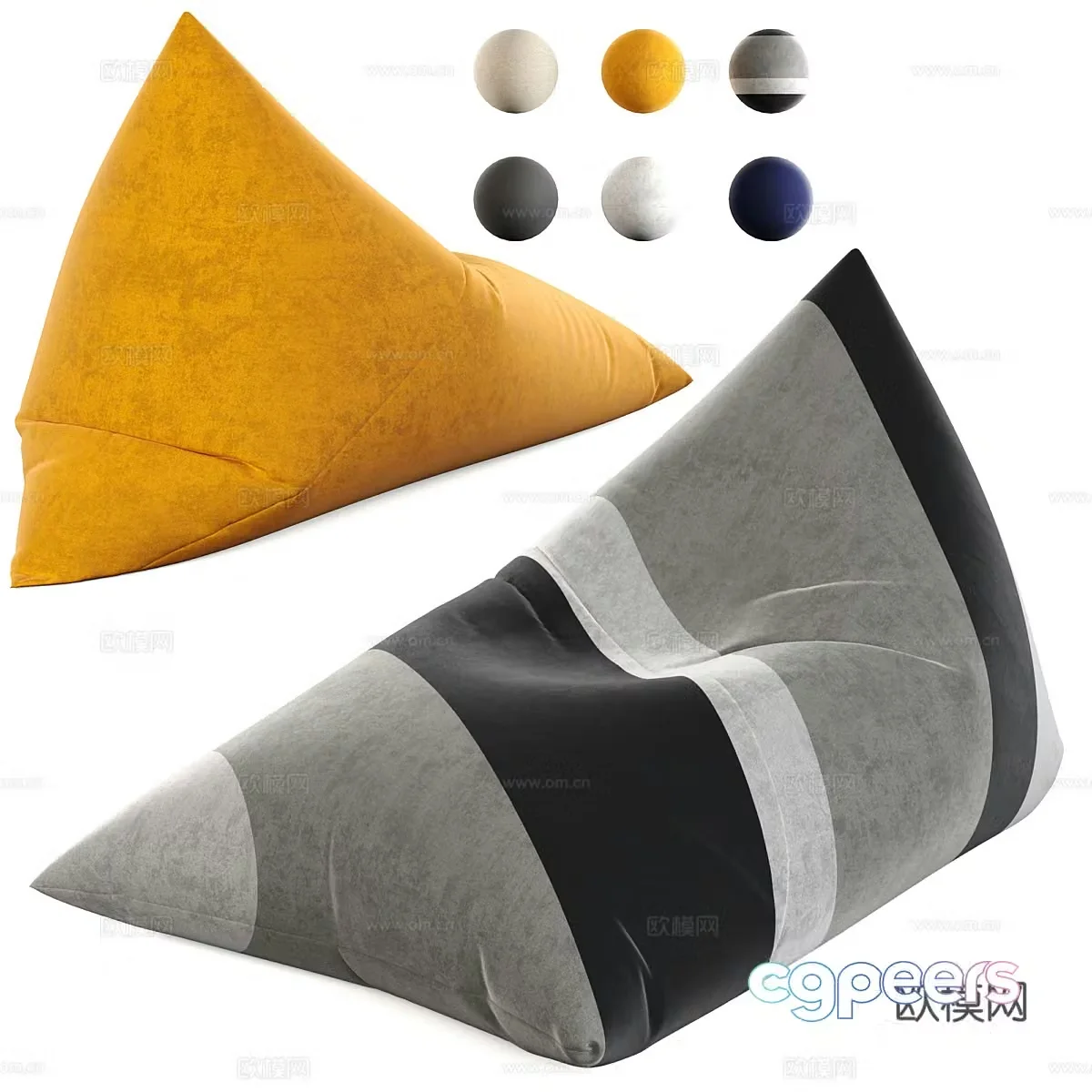 Modern Italian Woodnote Beanbag Chair 3D Model