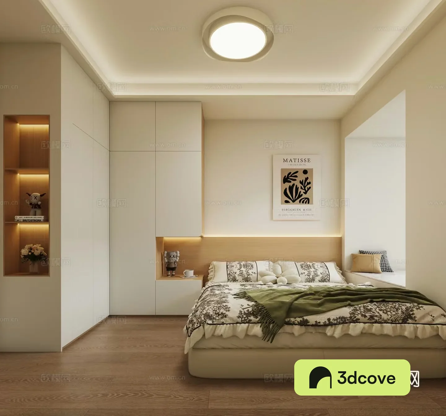 Modern cream style home bedroom