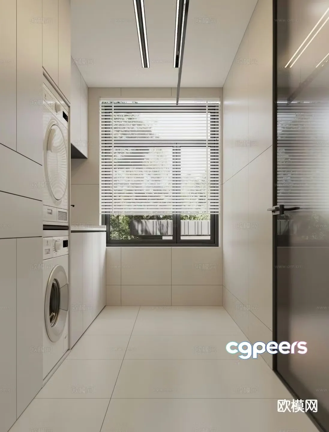 Modern laundry room 3d model