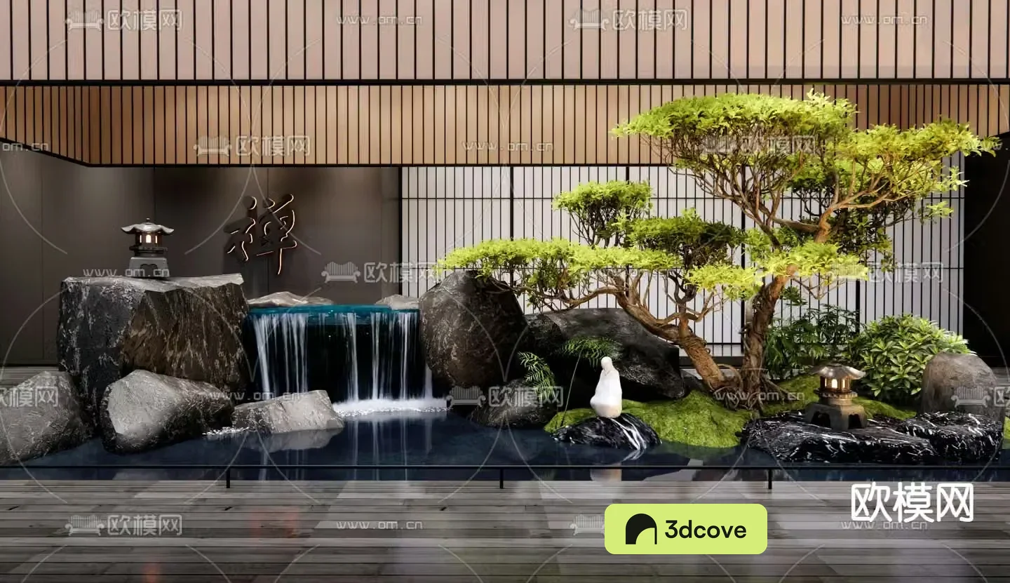 Rockery waterscape falling water landscape stacked stone waterscape