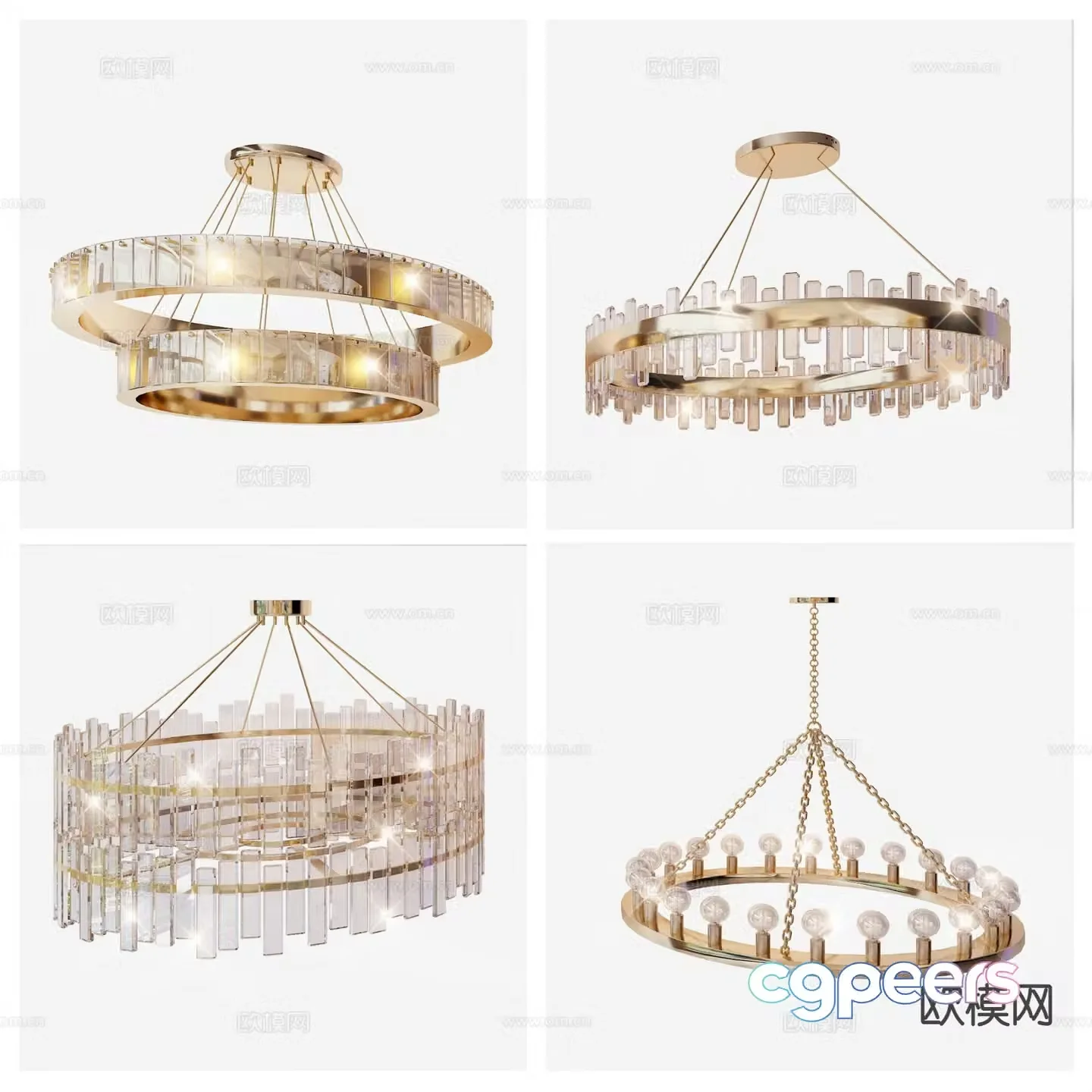 Light luxury chandelier crystal chandelier 3d model